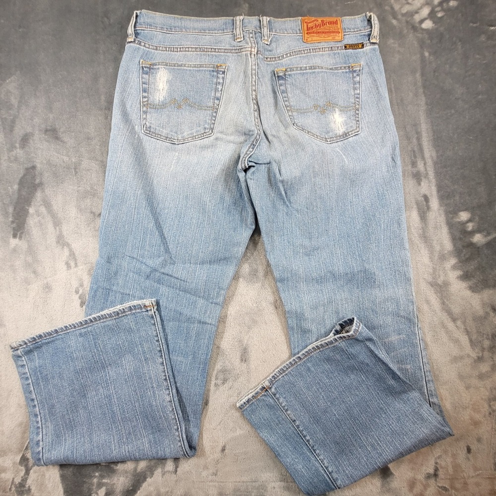 Lucky Brand Sweet N Low Jeans Womens 31 Light Wash Distressed Bootcut ZILQ061 - Picture 4 of 9